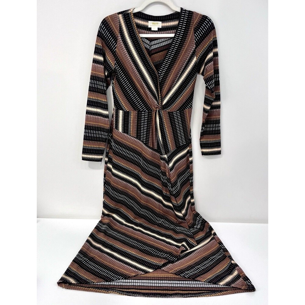 Anthropologie Maeve Striped Wrap Midi Dress Sz XS - Picture 4 of 12